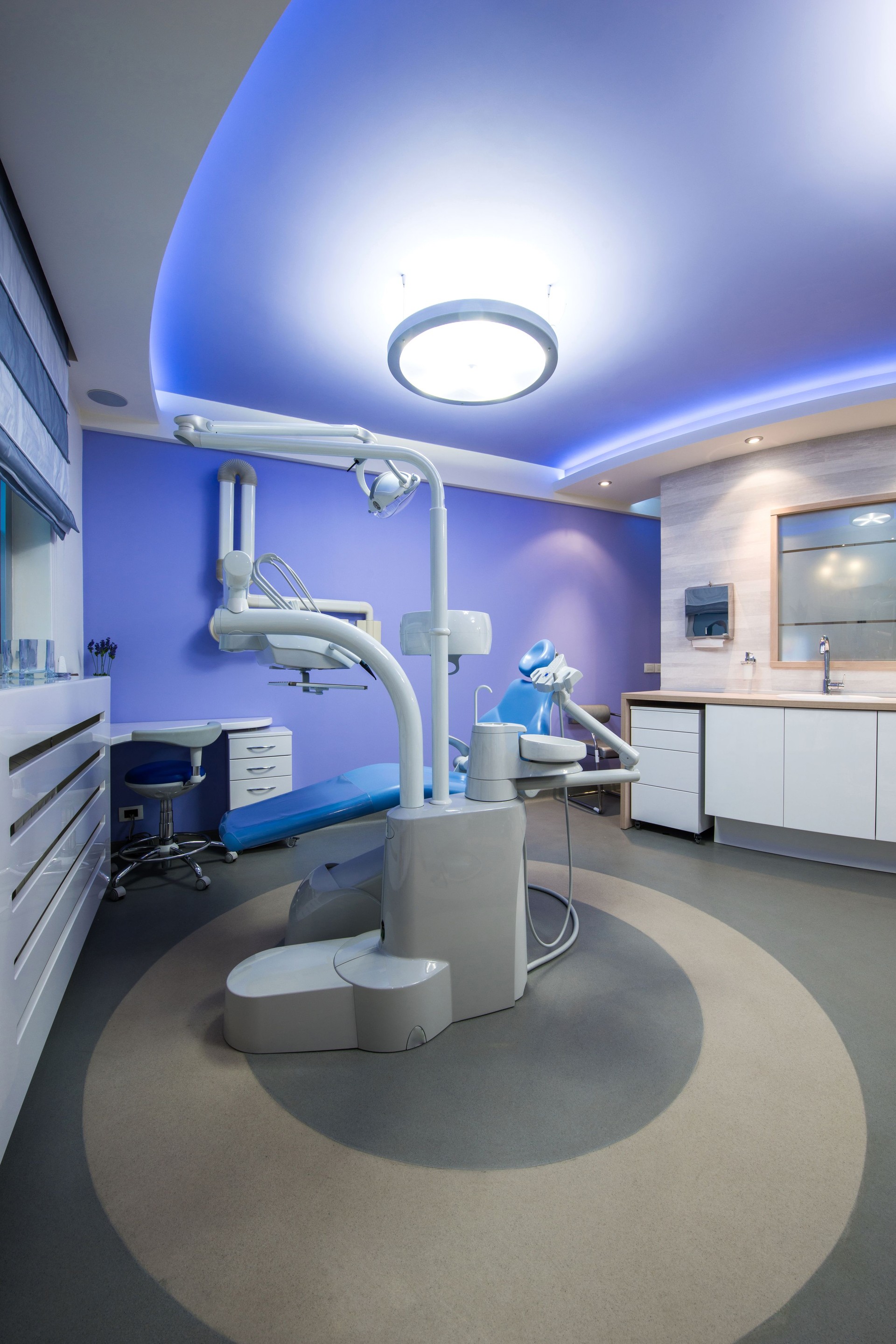 Interior of a dentist's office and special equipment